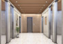 design and 3d render of living lobby, reception, front desk